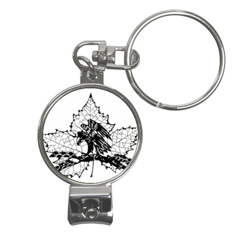 Maple & Eagle Nail Clippers Key Chain from ArtsNow.com Front