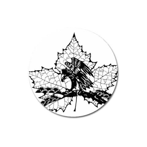 Maple & Eagle Magnet 3  (Round) from ArtsNow.com Front