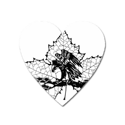 Maple & Eagle Magnet (Heart) from ArtsNow.com Front