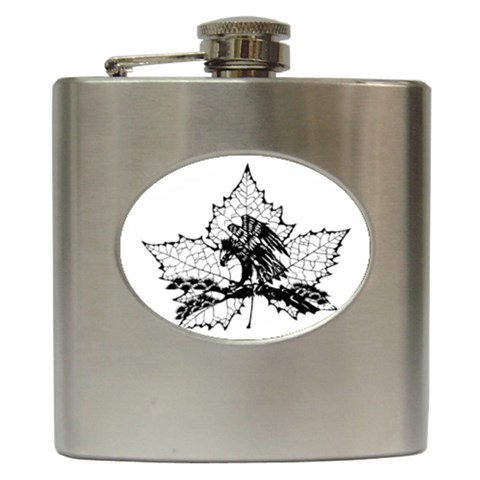 Maple & Eagle Hip Flask (6 oz) from ArtsNow.com Front