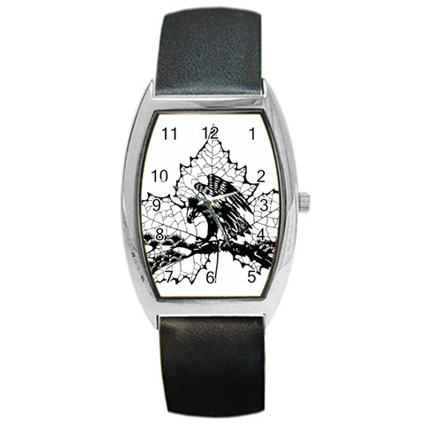 Maple & Eagle Barrel Style Metal Watch from ArtsNow.com Front