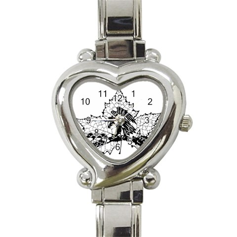 Maple & Eagle Heart Italian Charm Watch from ArtsNow.com Front