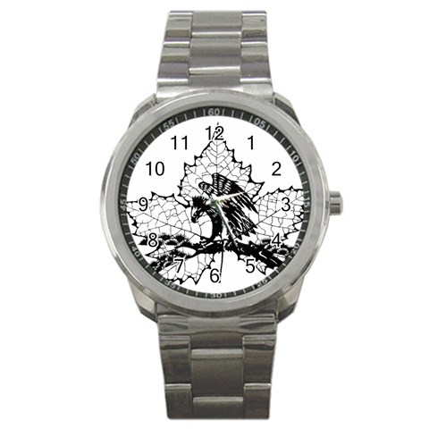 Maple & Eagle Sport Metal Watch from ArtsNow.com Front