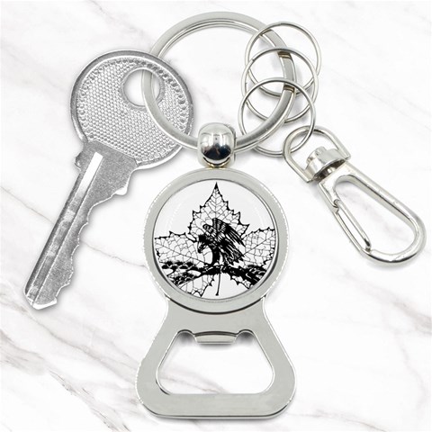 Maple & Eagle Bottle Opener Key Chain from ArtsNow.com Front