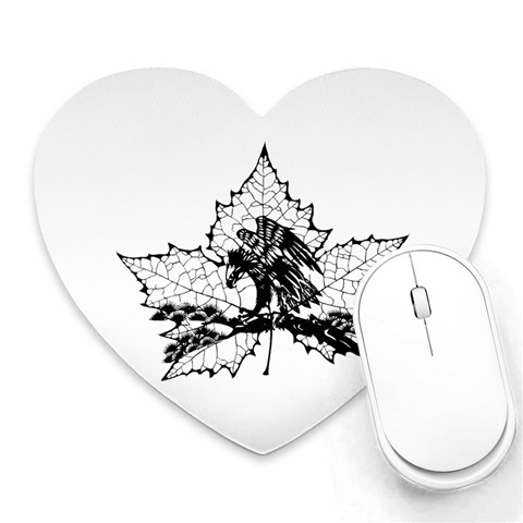 Maple & Eagle Mousepad (Heart) from ArtsNow.com Front