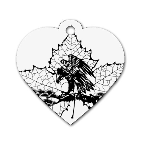 Maple & Eagle Dog Tag Heart (One Side) from ArtsNow.com Front