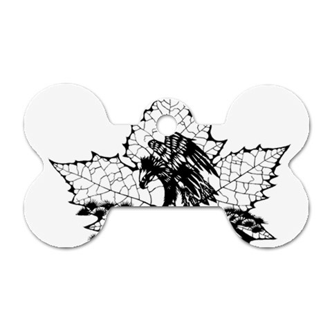 Maple & Eagle Dog Tag Bone (One Side) from ArtsNow.com Front