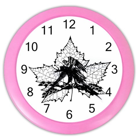 Maple & Eagle Color Wall Clock from ArtsNow.com Front