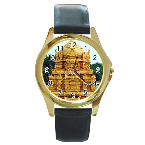 image007 Round Gold Metal Watch from ArtsNow.com Front