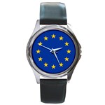 European Union Round Metal Watch