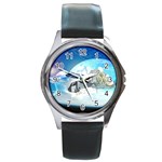 European Union Round Metal Watch