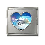 European Union Mega Link Heart Italian Charm (18mm)