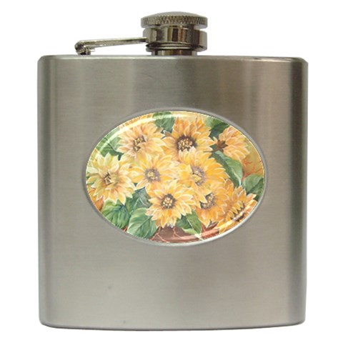 GIRASSOIS I Hip Flask (6 oz) from ArtsNow.com Front