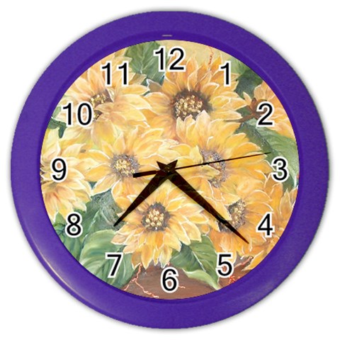 GIRASSOIS I Color Wall Clock from ArtsNow.com Front