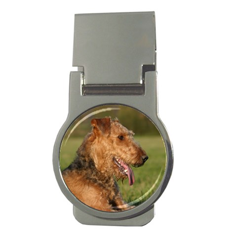 Airedale Terrier Dog Money Clip (Round) from ArtsNow.com Front