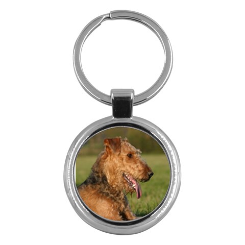 Airedale Terrier Dog Key Chain (Round) from ArtsNow.com Front