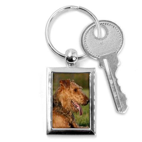 Airedale Terrier Dog Key Chain (Rectangle) from ArtsNow.com Front