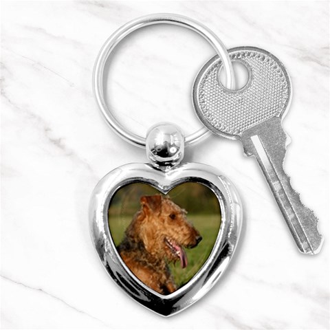 Airedale Terrier Dog Key Chain (Heart) from ArtsNow.com Front