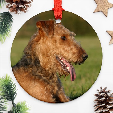 Airedale Terrier Dog Ornament (Round) from ArtsNow.com Front