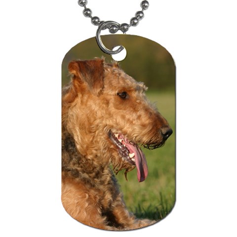 Airedale Terrier Dog Dog Tag (One Side) from ArtsNow.com Front