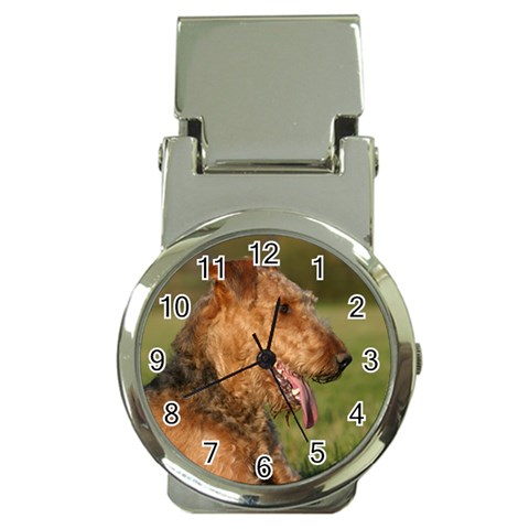 Airedale Terrier Dog Money Clip Watch from ArtsNow.com Front