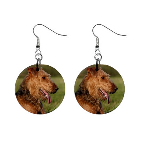 Airedale Terrier Dog 1  Button Earrings from ArtsNow.com Front