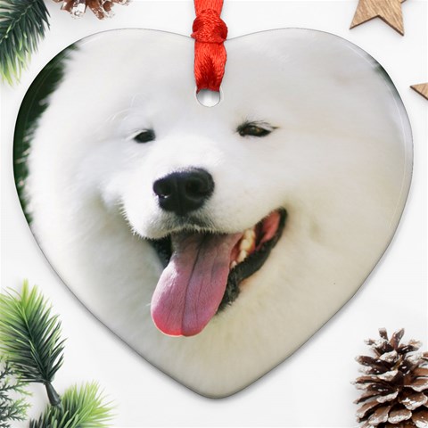 American Eskimo Dog Ornament (Heart) from ArtsNow.com Front