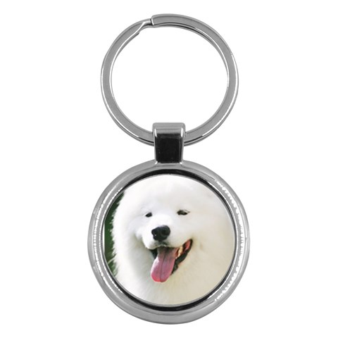 American Eskimo Dog Key Chain (Round) from ArtsNow.com Front