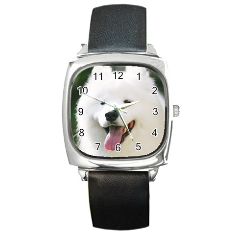 American Eskimo Dog Square Metal Watch from ArtsNow.com Front