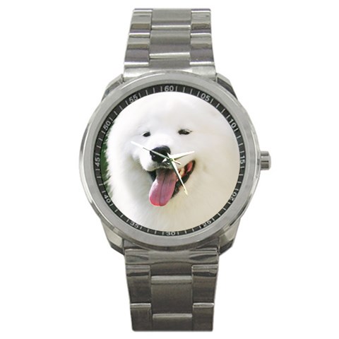 American Eskimo Dog Sport Metal Watch from ArtsNow.com Front