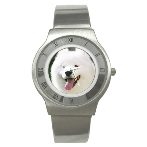 American Eskimo Dog Stainless Steel Watch from ArtsNow.com Front