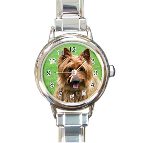 Australian Terrier Dog Round Italian Charm Watch from ArtsNow.com Front