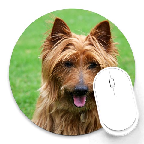 Australian Terrier Dog Round Mousepad from ArtsNow.com Front