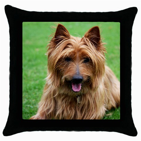 Australian Terrier Dog Throw Pillow Case (Black) from ArtsNow.com Front