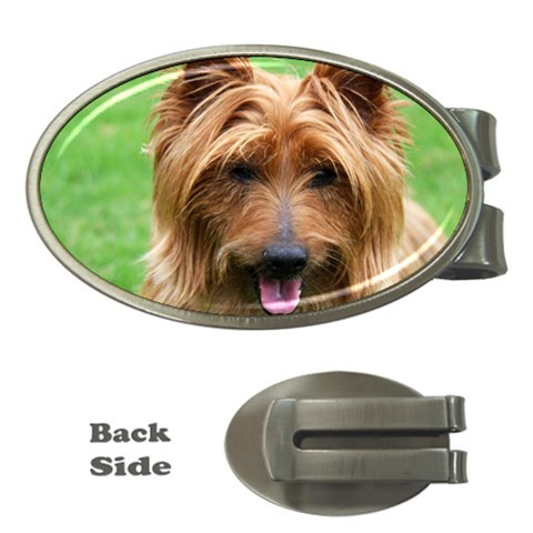 Australian Terrier Dog Money Clip (Oval) from ArtsNow.com Front