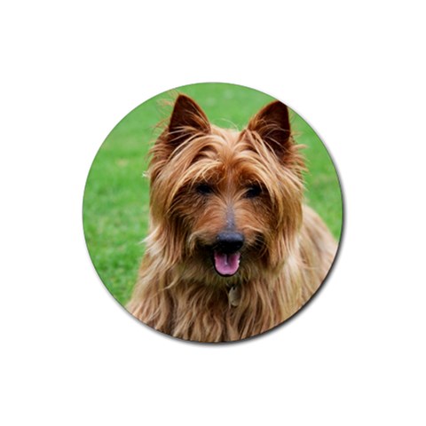 Australian Terrier Dog Rubber Round Coaster (4 pack) from ArtsNow.com Front