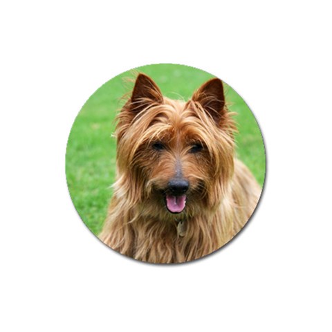 Australian Terrier Dog Magnet 3  (Round) from ArtsNow.com Front