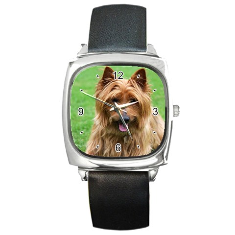 Australian Terrier Dog Square Metal Watch from ArtsNow.com Front