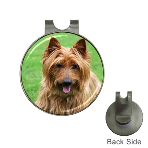 Australian Terrier Dog Golf Ball Marker Hat Clip from ArtsNow.com Front