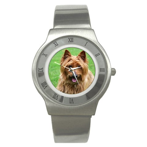 Australian Terrier Dog Stainless Steel Watch from ArtsNow.com Front