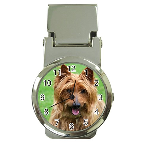 Australian Terrier Dog Money Clip Watch from ArtsNow.com Front