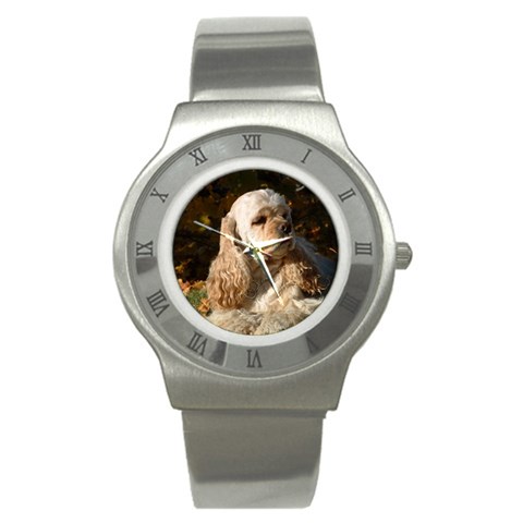 Cocker Spaniel Dog Stainless Steel Watch from ArtsNow.com Front