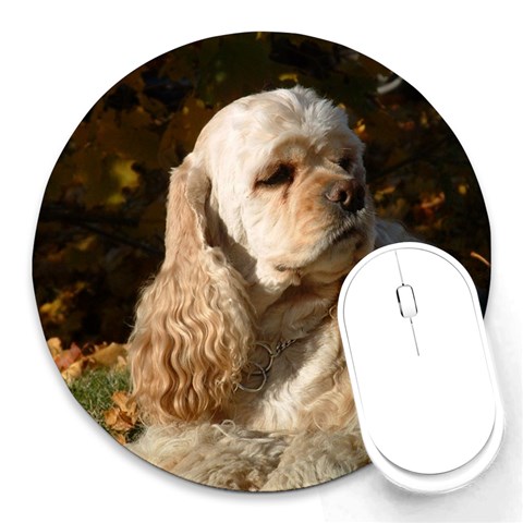 Cocker Spaniel Dog Round Mousepad from ArtsNow.com Front