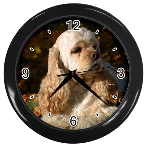 Cocker Spaniel Dog Wall Clock (Black) from ArtsNow.com Front