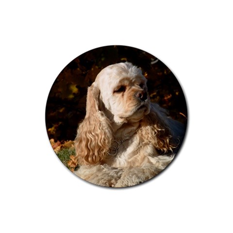 Cocker Spaniel Dog Rubber Round Coaster (4 pack) from ArtsNow.com Front