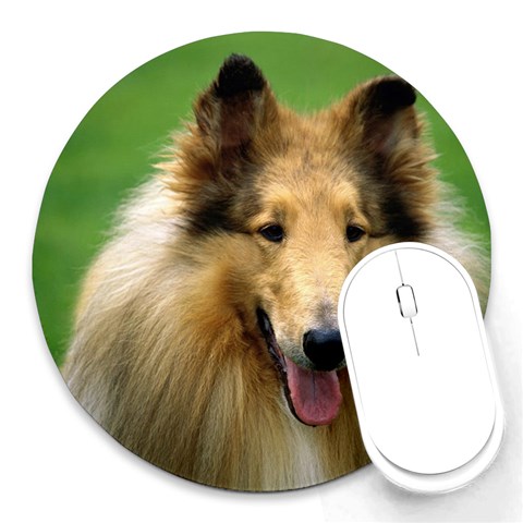 Collie Dog Round Mousepad from ArtsNow.com Front