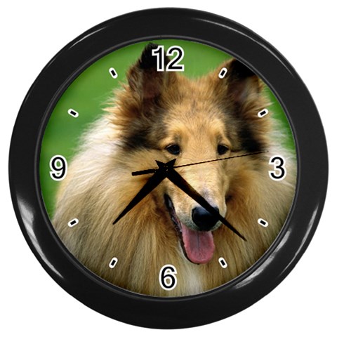 Collie Dog Wall Clock (Black) from ArtsNow.com Front