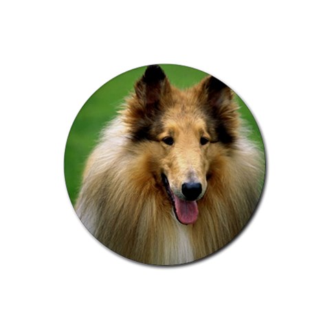 Collie Dog Rubber Round Coaster (4 pack) from ArtsNow.com Front