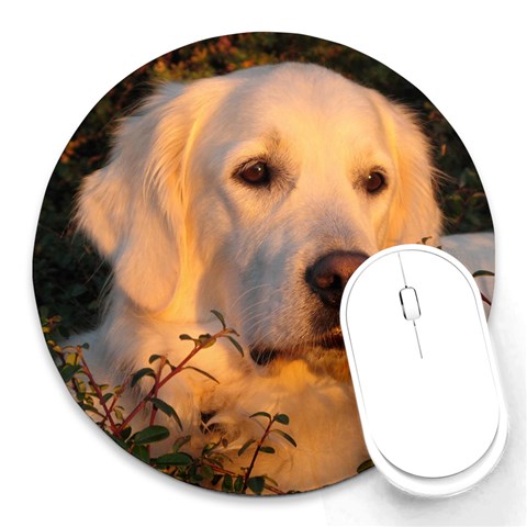 Golden Retriever Dog Round Mousepad from ArtsNow.com Front