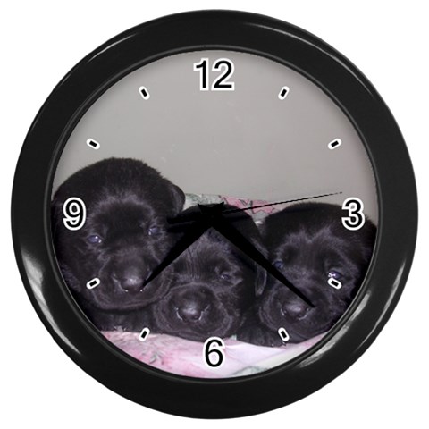 Labrador Retriever Dog Wall Clock (Black) from ArtsNow.com Front